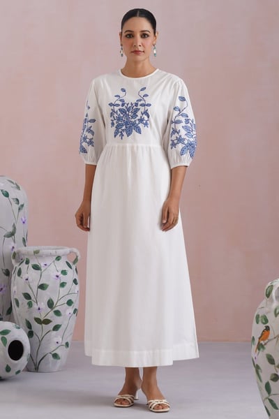 Cross Stitch Embroidered Maxi Dress