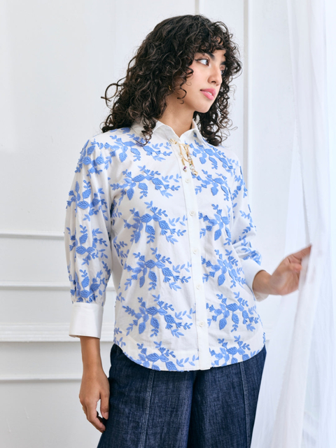 Faye Floral Embroidered Shirt