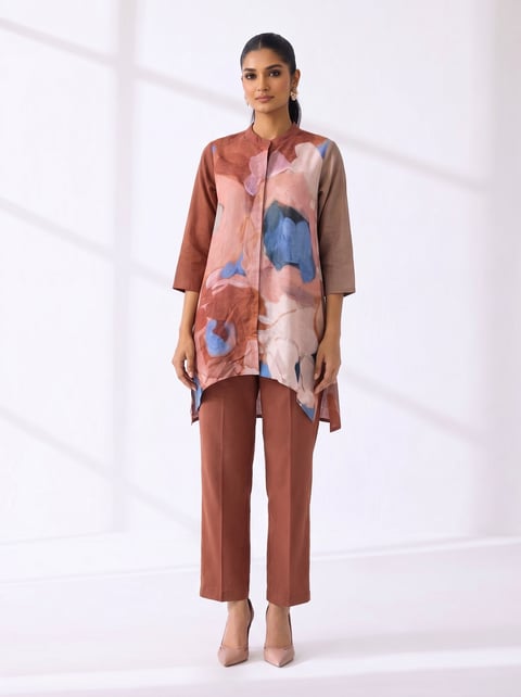Brown Tunic Paired With Pant