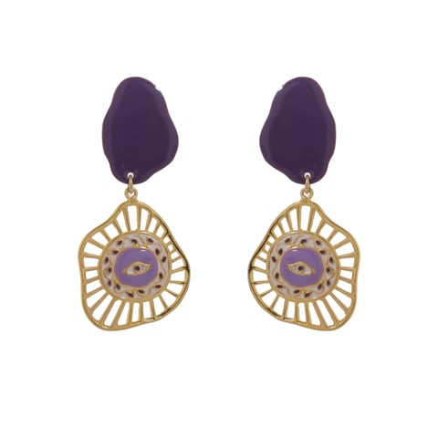 Evil Eye Earrings - Purple