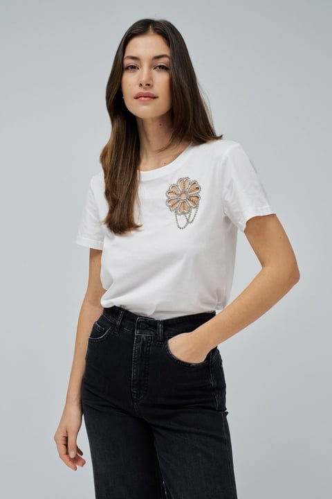T-SHIRT WITH FLORAL CUTOUT
