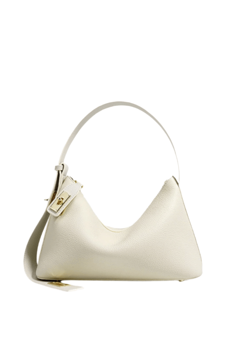 Lumi - Ladies Leather Baguette Bag Ivory