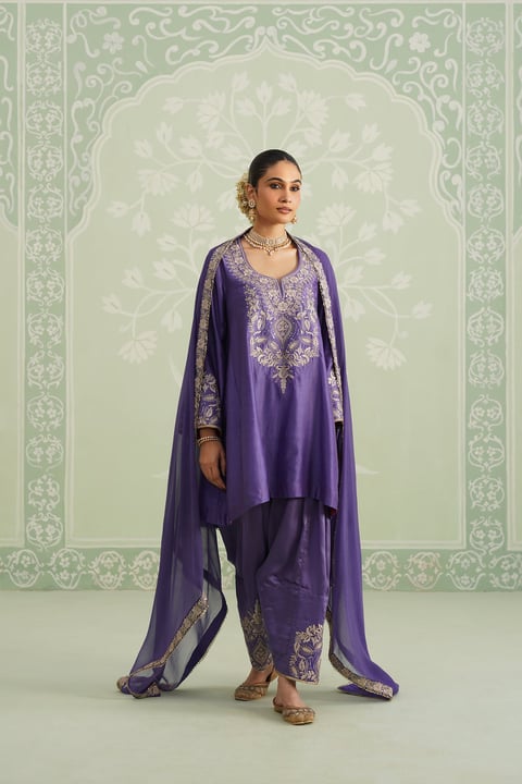 Anaira Chanderi Satin Embroidered Matching Set