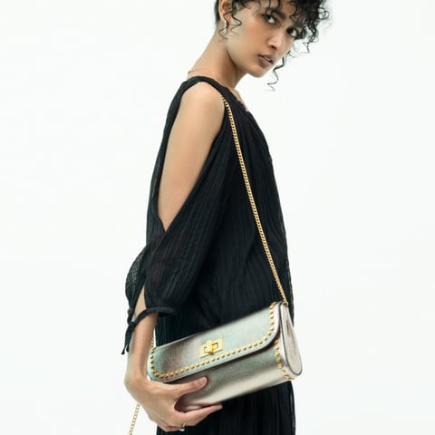 Jena Slim Studded Clutch Bag