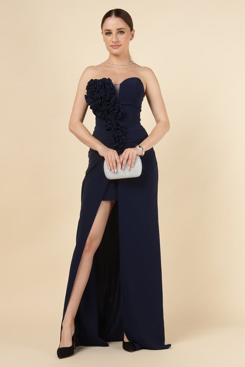 Floral-Shoulder Gown