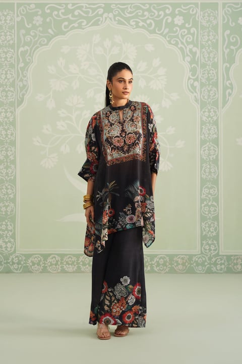 Turq Printed Embroidered Matching Set