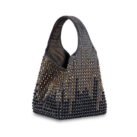 Paris Festive Black/Gold Crystal Party Bag