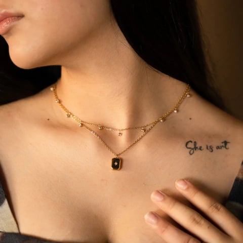 Rhinestone Necklace, Nia