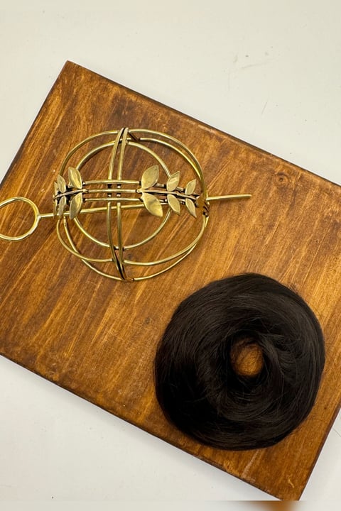 Fern Hair Bun and Hair Scrunchie