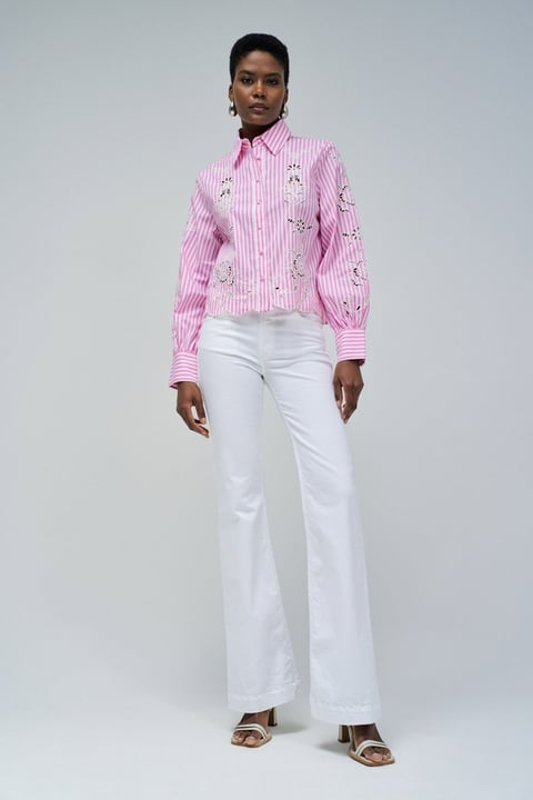 STRIPED SHIRT WITH EMB