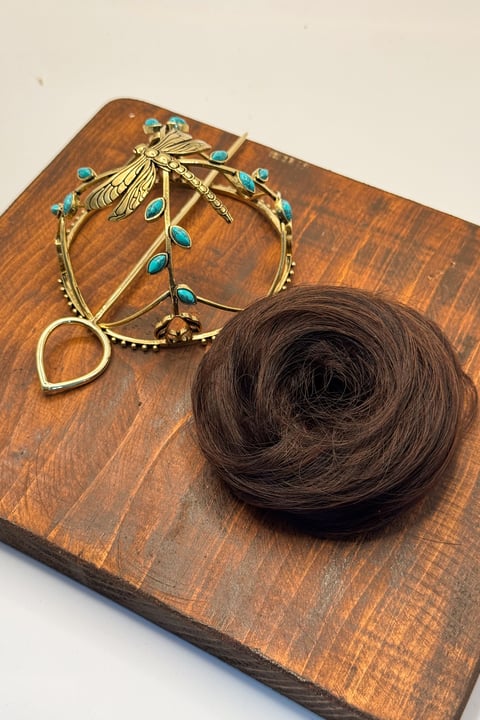 Turquoise Dragonfly Hair Bun & Hair Scrunchie