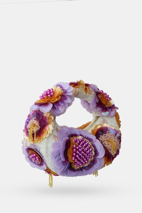 Amethyste Bloom Violet Pearl Bag