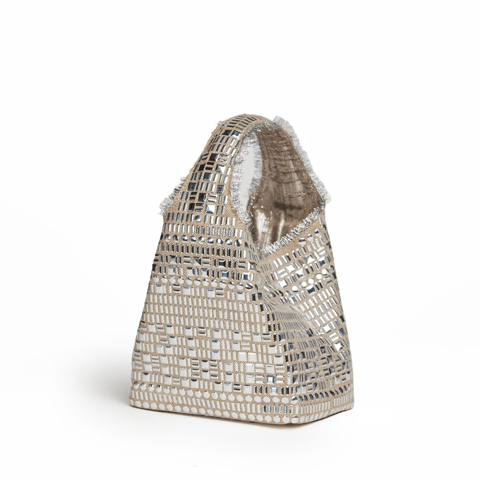 Paris Festive Party Bag Silver Beige