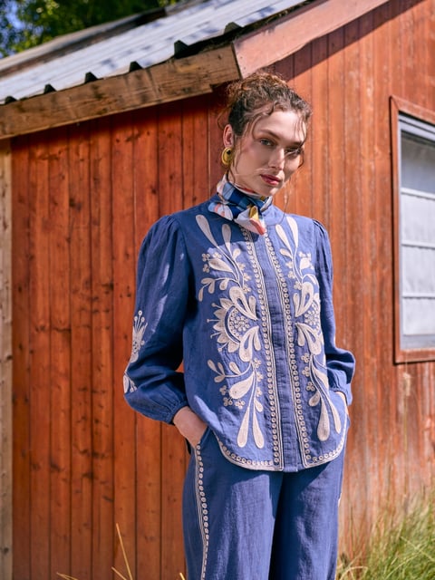 Sera 100% Linen Blouse