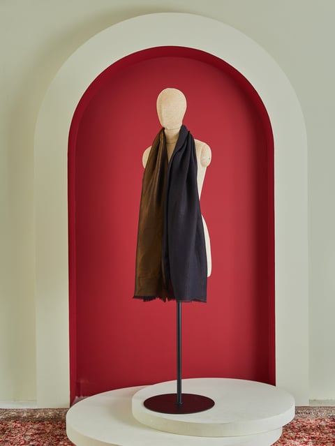 Wool Reversible Zari Stole