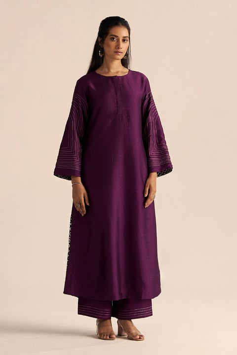 Plum Silk Co-ord Set