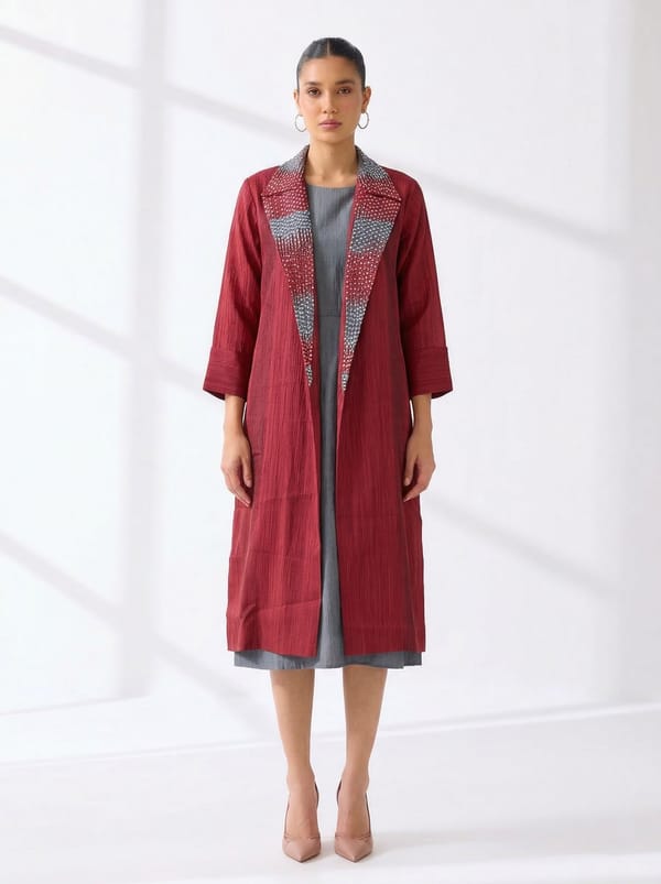 Grey Dress Paired With Jacket — OJA