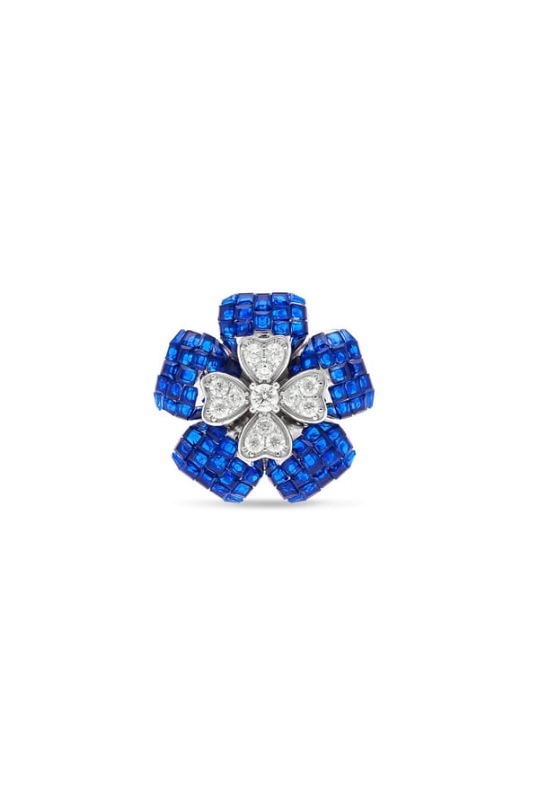 Blue Sapphire Blooming Euphoria Cocktail Ring — Miss Jo