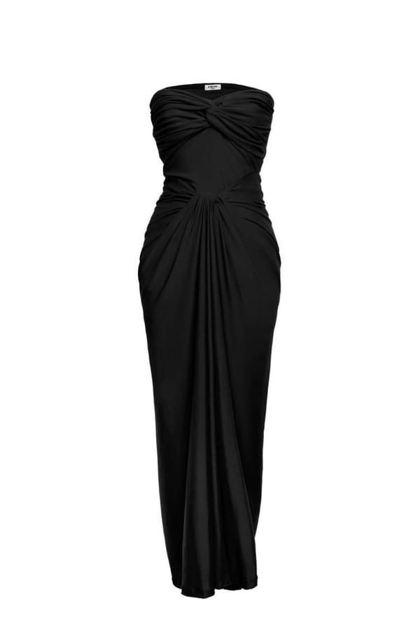 Noir Draped Midaxi — LABEL FROW