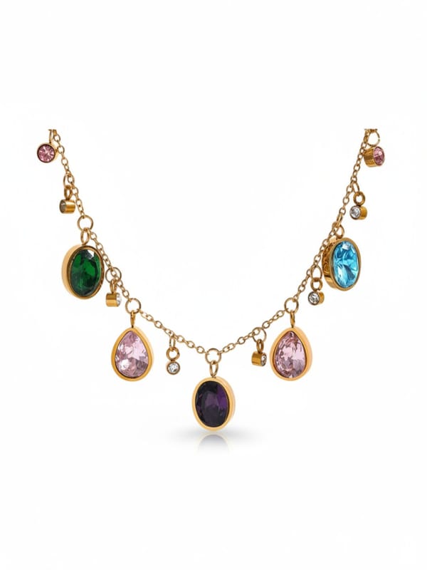Colorful Cubic Zirconia Necklace — Cao Jewellery