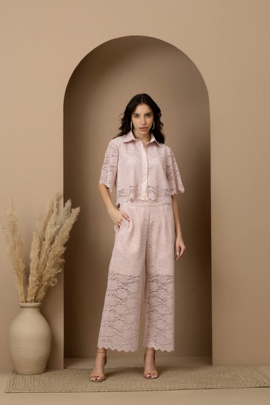 Peony Crop Shirt & Pants Set — Rhe-Ana