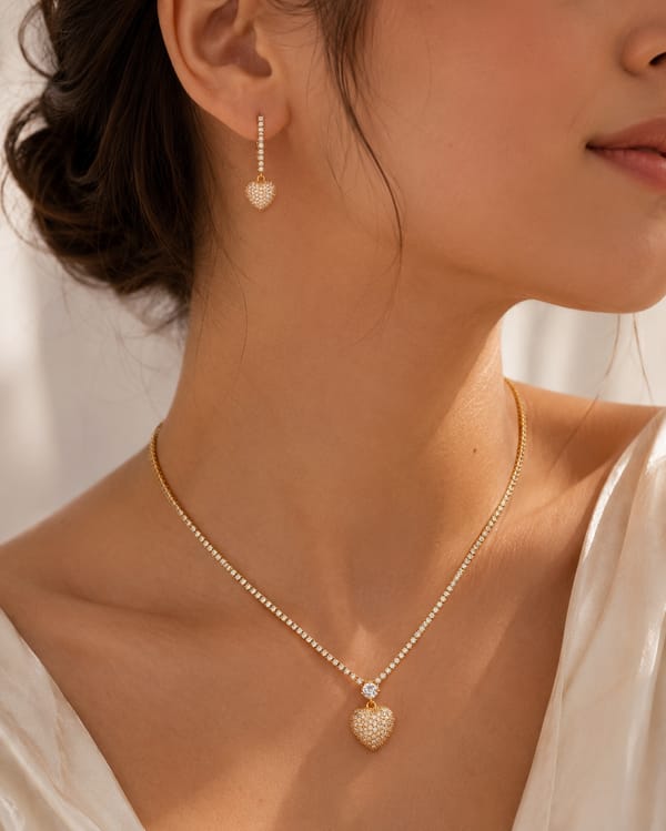 Mosaique Coeur Lumiere Pendant Set — SilvPop Jewels