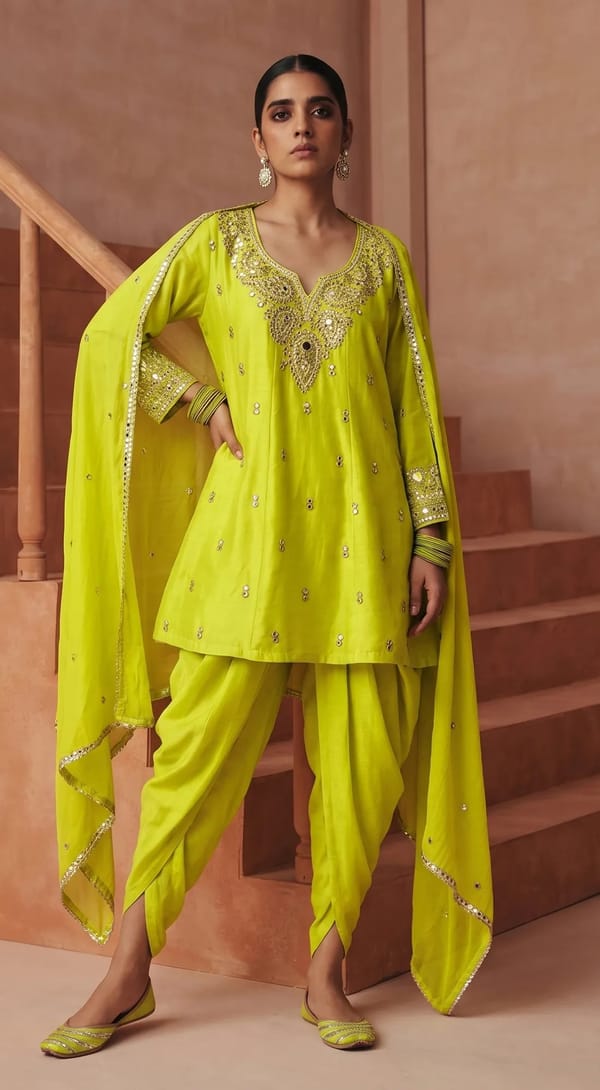 Celeste Embroidered Kurta Set — Basanti Kapde aur Koffee