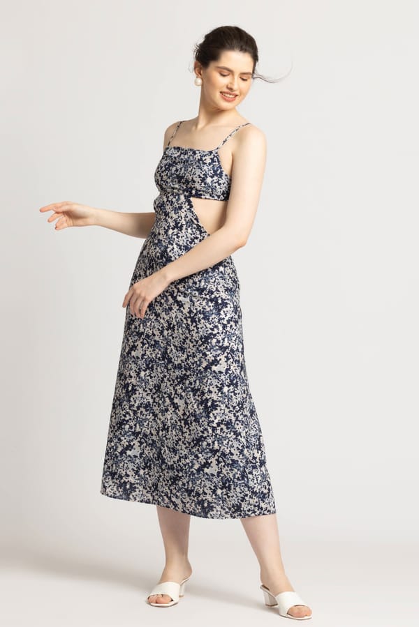 Cerulean Charm Sleeveless Midi Dress — Julo
