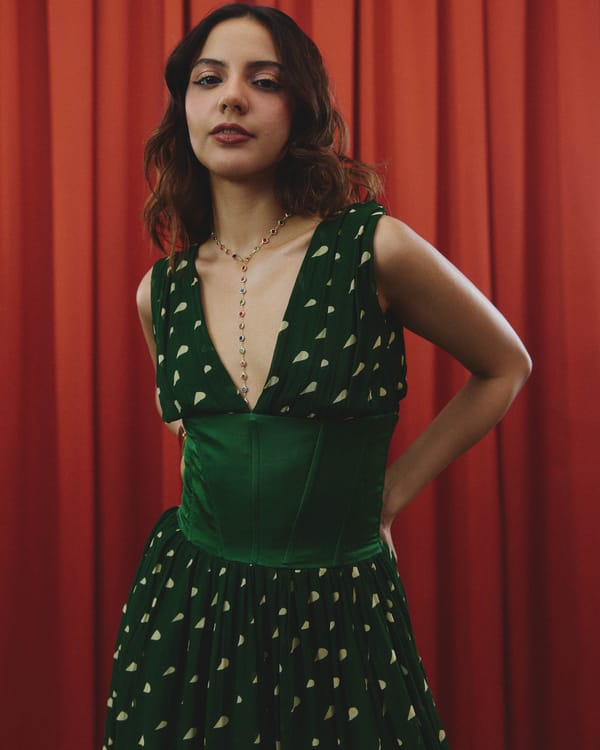 Alaviaa polka print midi dress — OSE STUDIO