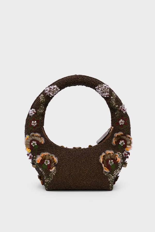 Amber Arc Brown Beaded Bag — Versuhz India