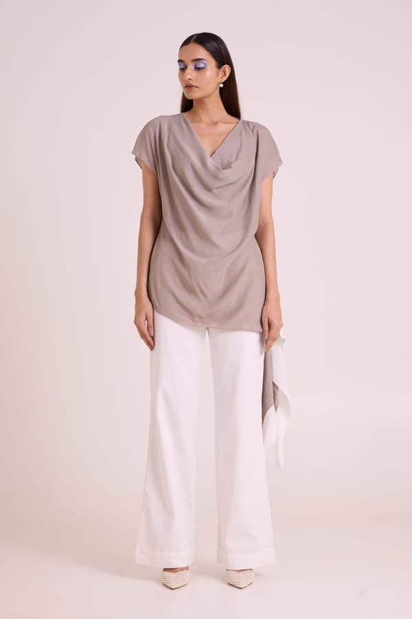 Vesa - Graphite Cowl Top & Pant Set — Madder Much