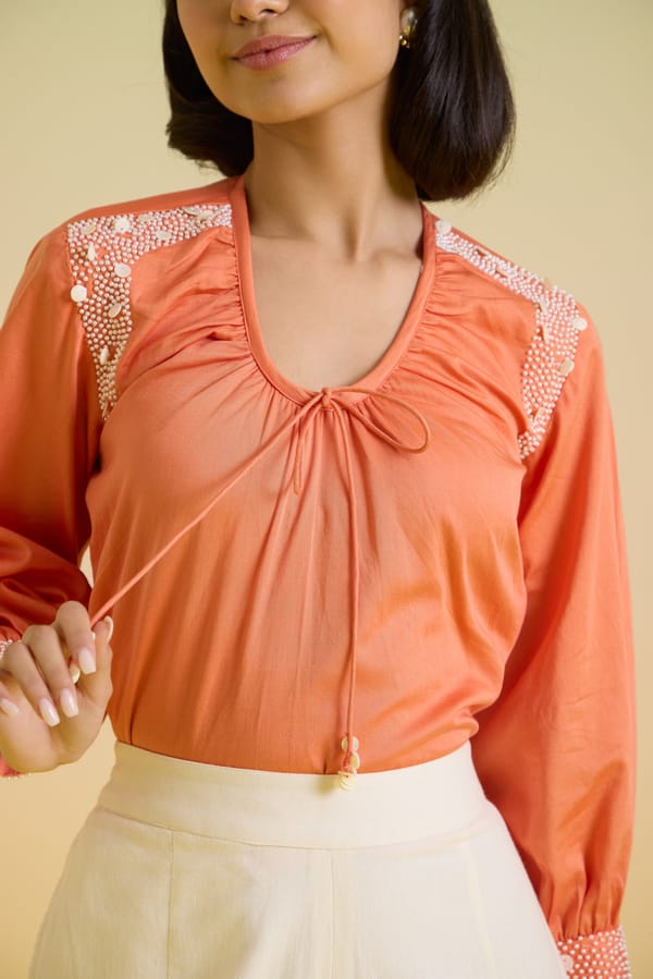 Sunset Sorbet Tie Up Top — HOUSE OF HEATHER