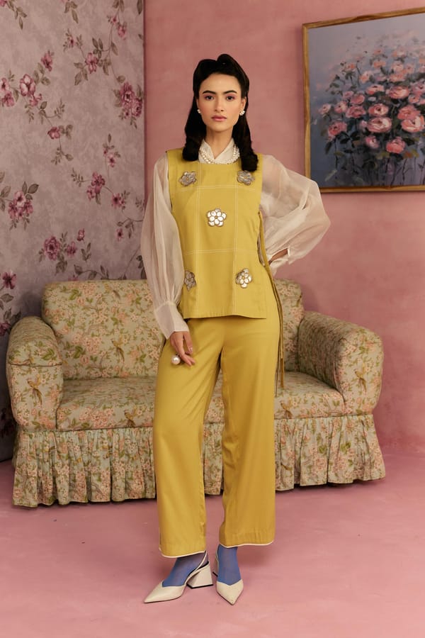 Ochre Marigold Evergreen Bib — SURABHI ARYA