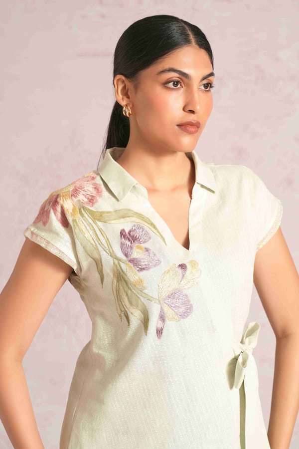 Painted Petals Wrap Top — Kaveri