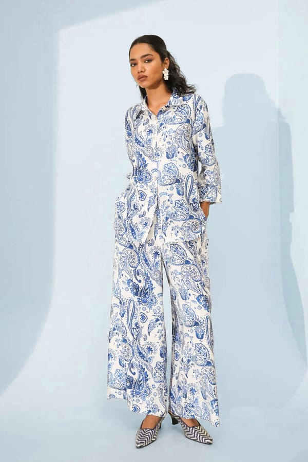 Paisley Printed White Tunic — Cloth Haus