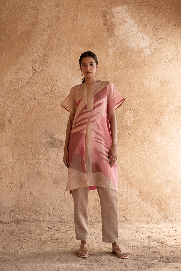 Prism Fern Latte Kurta Set — CLOS