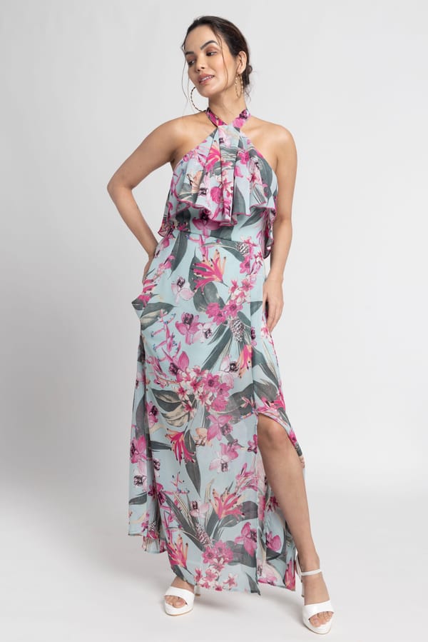 Seafoam Blue Maxi Dress — Julo