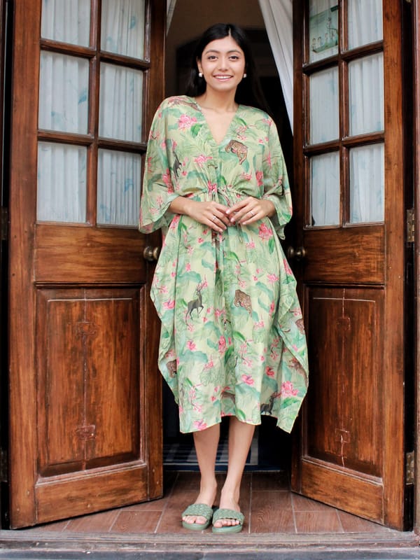 Tropical Drawstring Kaftan — HOUSE OF FETT
