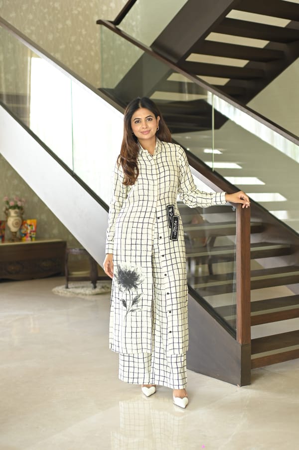 ATBW - AN Bookmark Grid Kurta with Grid Pants — ATBW