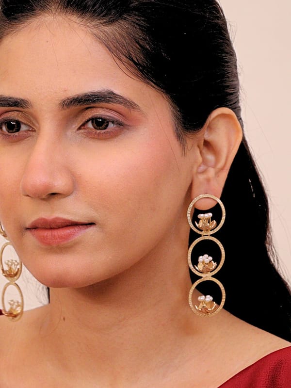 Meherbaan Brass Earring for Women 18K Gold Plated — Viana Jewels