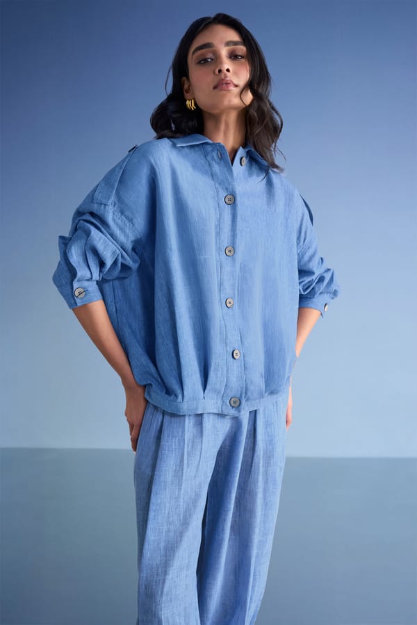 Box Pleated Linen Textured Pant — Dash and Dot