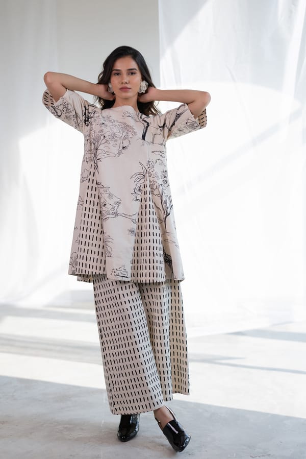 Alabaster Safari Trace Co-Ord Set — Silai studio