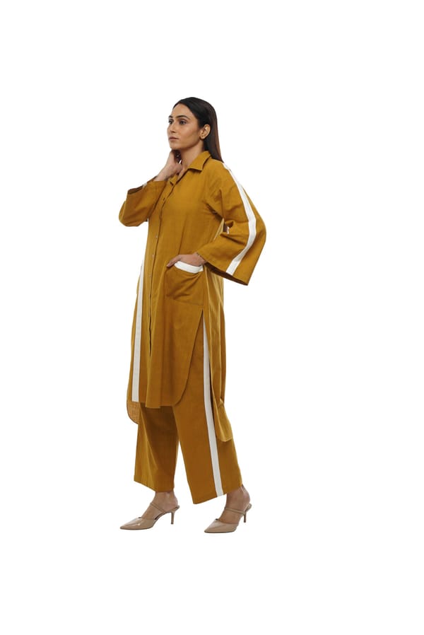 Musterd Cotton handloom kurta co-ord — Khat