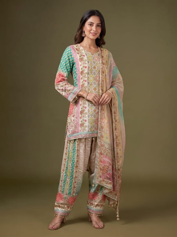Suhavi Cream/Pink — KHATUBA (THAKUR EXCLUSIVE)