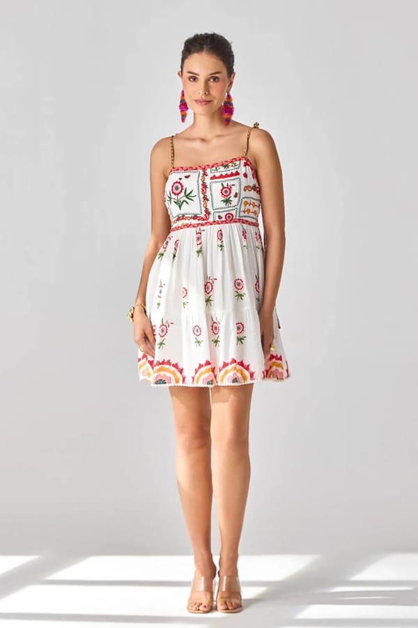 Tashi Embroidered Mini Dress — VERB