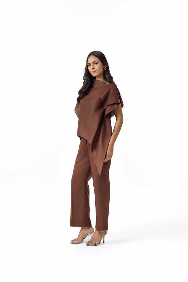 Espresso Straight-Leg Cotton Trousers — Studio MuGu