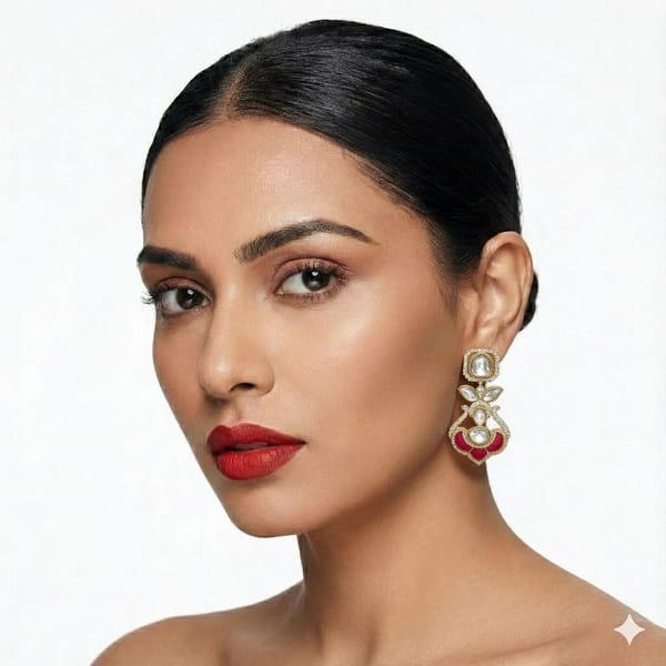 Pink Golden Earrings — The Glam by Mansha