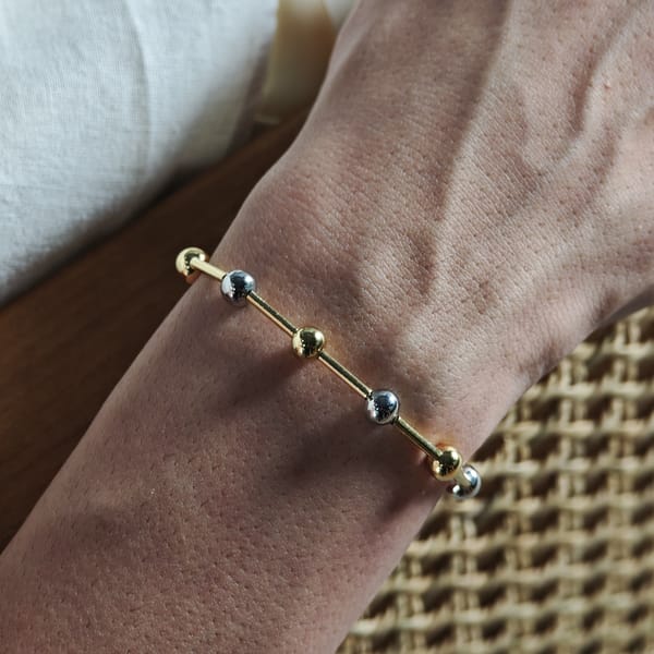 Mix Metal Bead Bracelet — She Ela Jewel