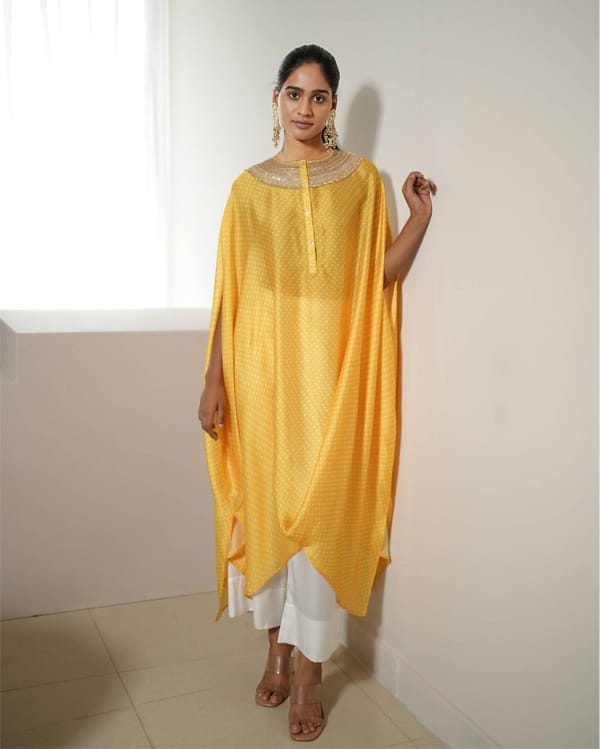 Mixology Bandhej Kurta Set-(Round Neck) — Mayura Kumar