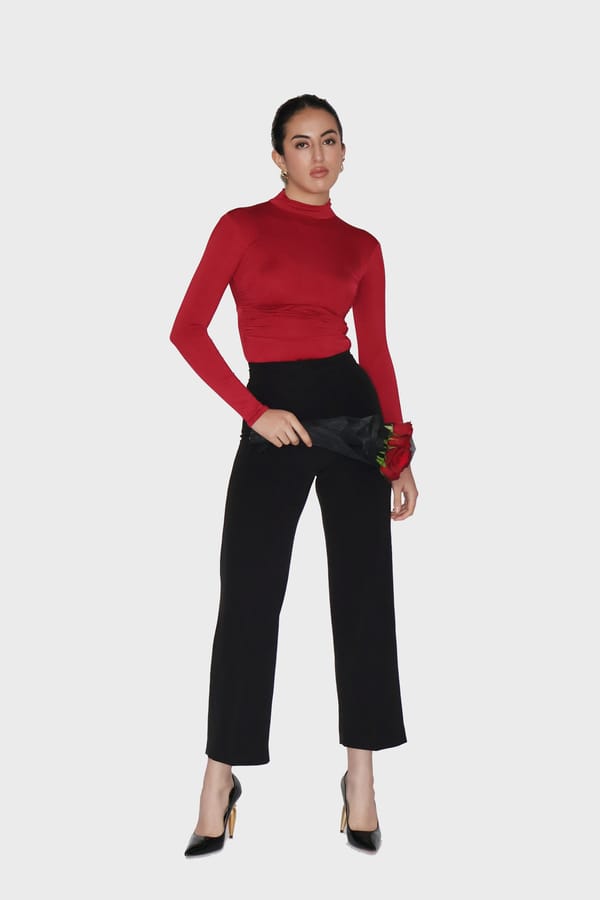 Red Turtleneck Bodysuit-Birch Bodysuit (Cherry) — Select Staples